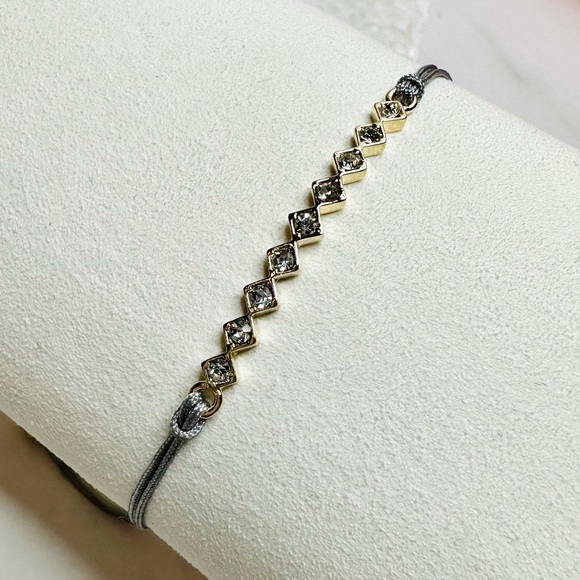 NEW! Jules Smith Delicate Gray Pavé Double-Strand Cord Bracelet - Picture 11 of 17